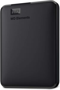 WD Elements External Hard Drive. It's a small black plastic device